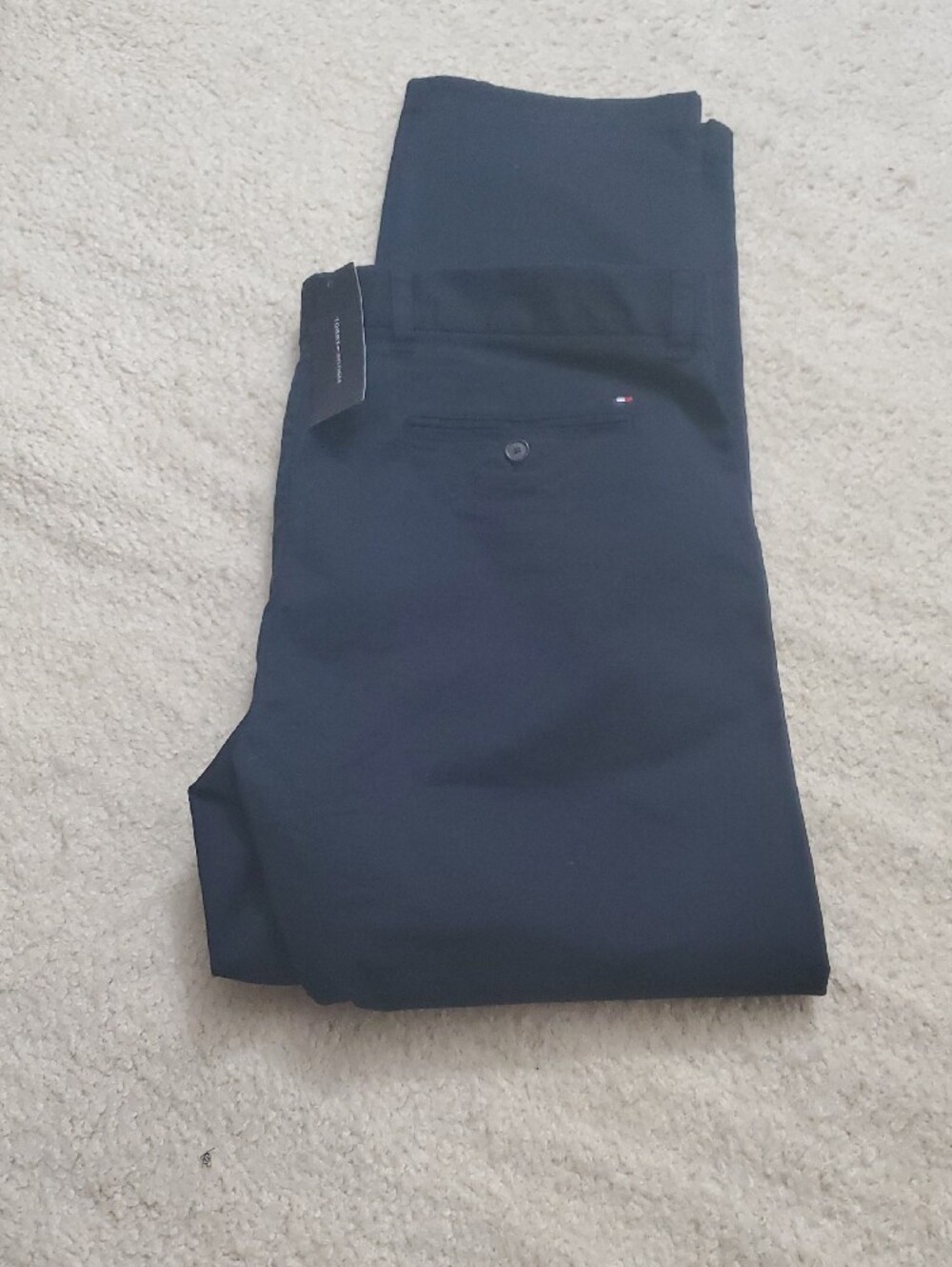 NWT, TOMMY HILFIGER Men's Navy Blue Chinos, Size 36W, 32L
